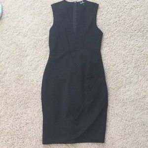 Lulus Cocktail Hour Black Wrap Dress